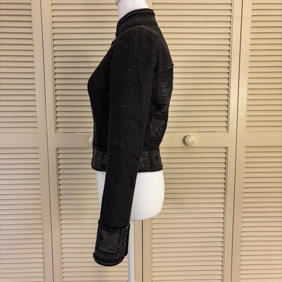 Elie Tahari Jacket Embroidered Gray XS - Picture 4 of 13